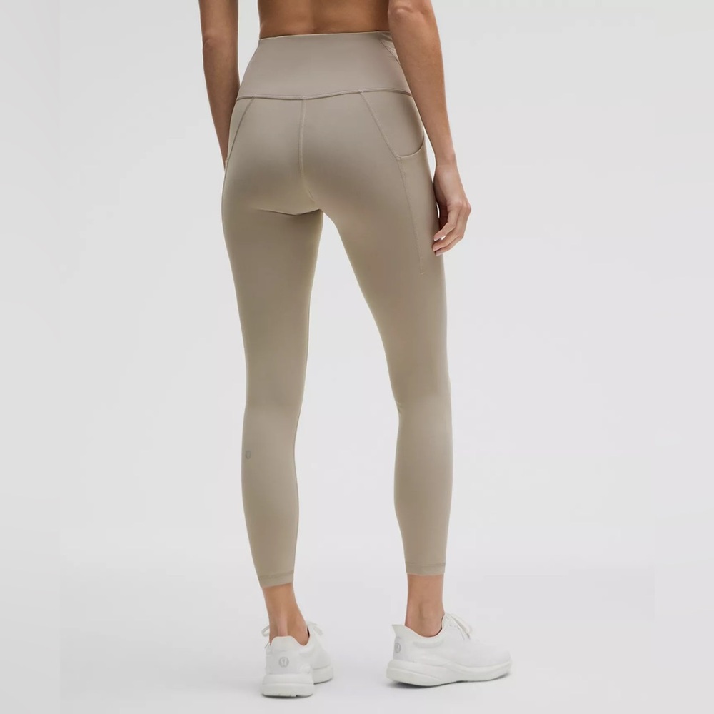 Lululemon Wunder Train High-Rise Tight 25” Pockets - Riverstone, Size 14 - Picture 7 of 10